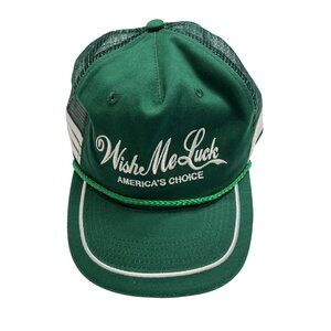 Wish Me Luck America's Choice Trucker Cap in Green